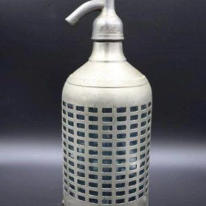English Mesh Wrapped SYPHON Spritz Bottle Carbon Water Bottle Vintage Bottle Bar
